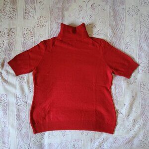 Neiman Marcus red cashmere turtleneck